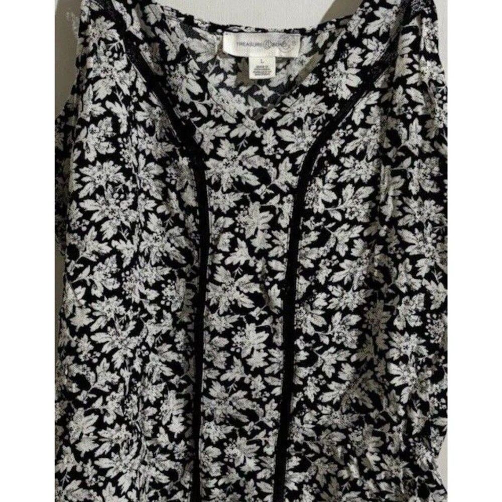 NWT  Treasure & Bond Floral Print V-Neck Cami Tank, Lace Trim, Adjustable Straps - Picture 10 of 12
